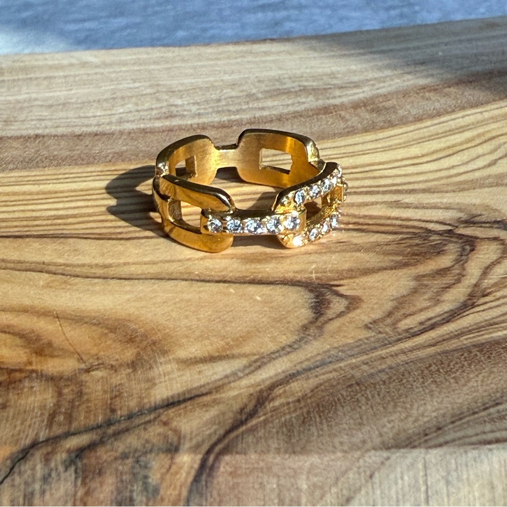Gold Chain Ring Waterproof Hypoallergenic